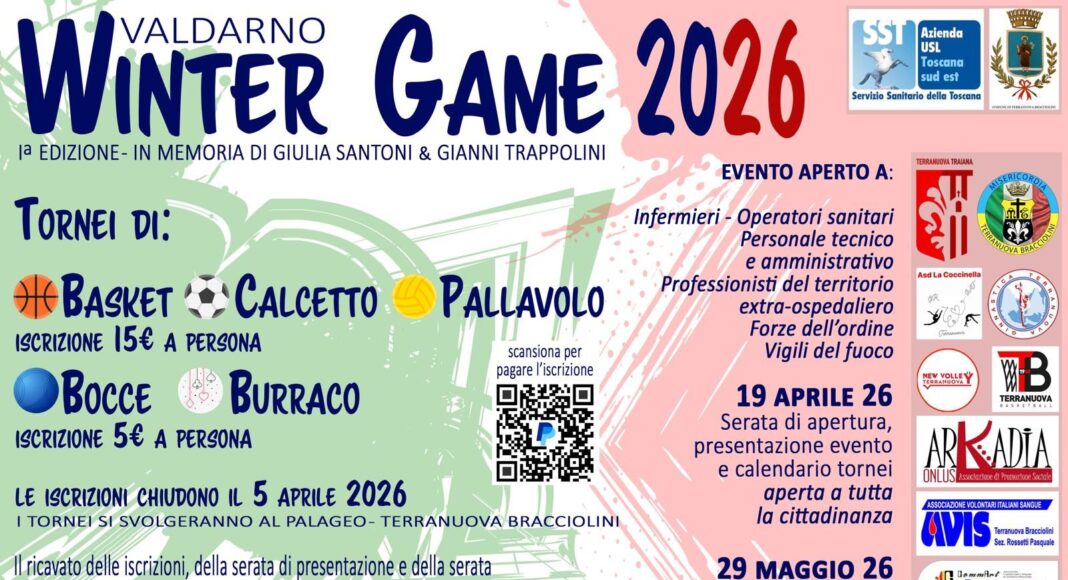 A Terranuova Bracciolini il “Valdarno Winter Game 2026”