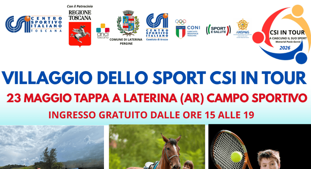 Laterina, in arrivo il Villaggio itinerante dello sport CSI in tour