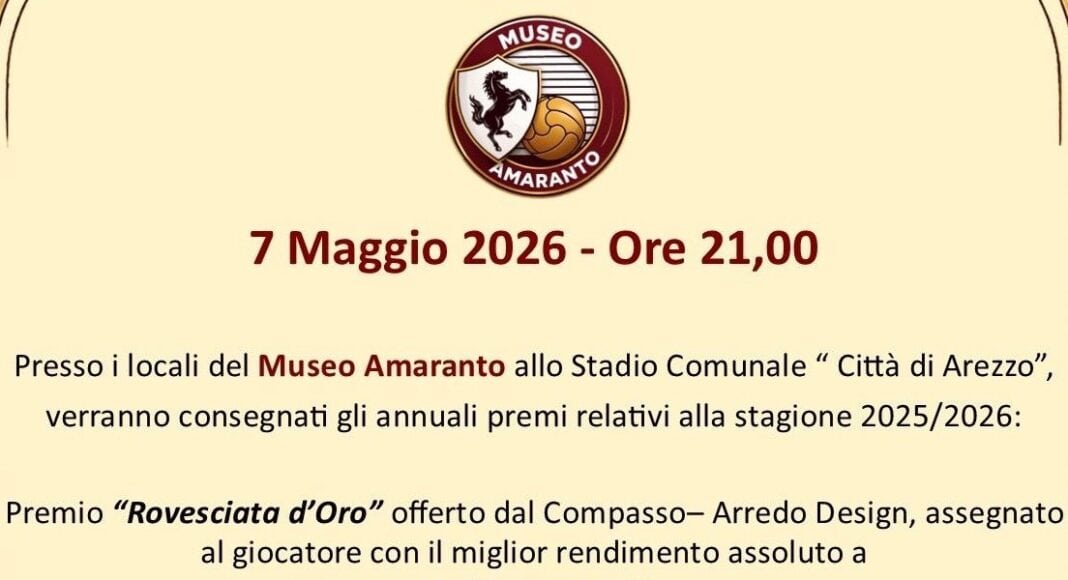 Il Museo Amaranto rende omaggio all’Arezzo Calcio e all’ACF Arezzo