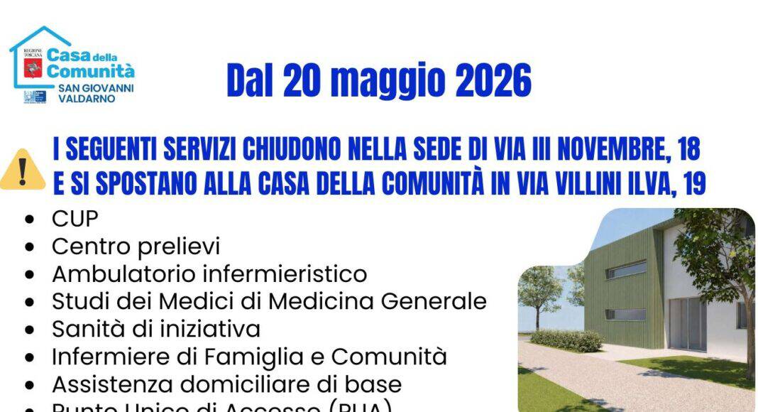 Nuova Casa di Comunità Hub di San Giovanni Valdarno