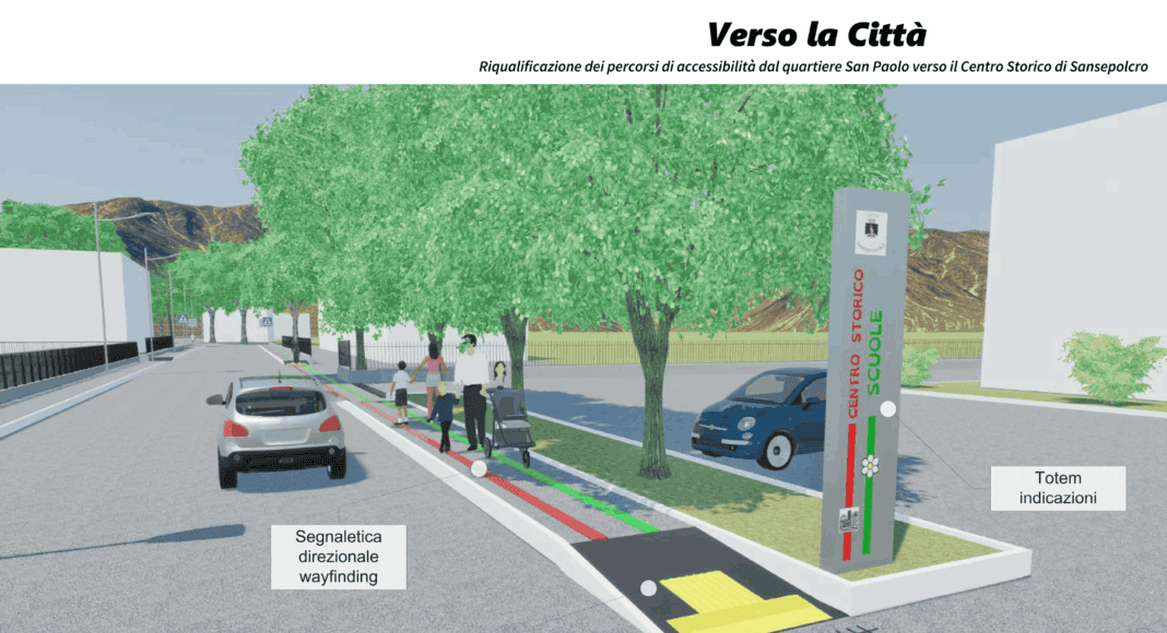 Sansepolcro riqualificazione percorsi pedonali quartiere San Paolo
