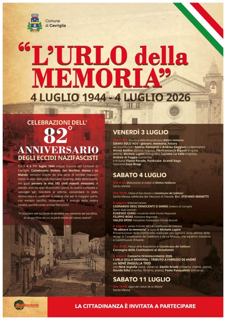 Cavriglia cerimonia in ricordo dalla barbarie nazifascista del 1944