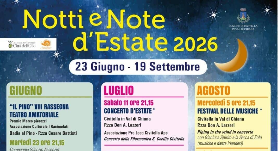 Civitella torna la rassegna culturale Notti e Note d’Estate