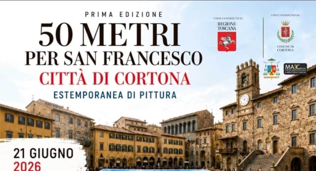 Cortona al via il concorso di pittura, 50 metri per San Francesco