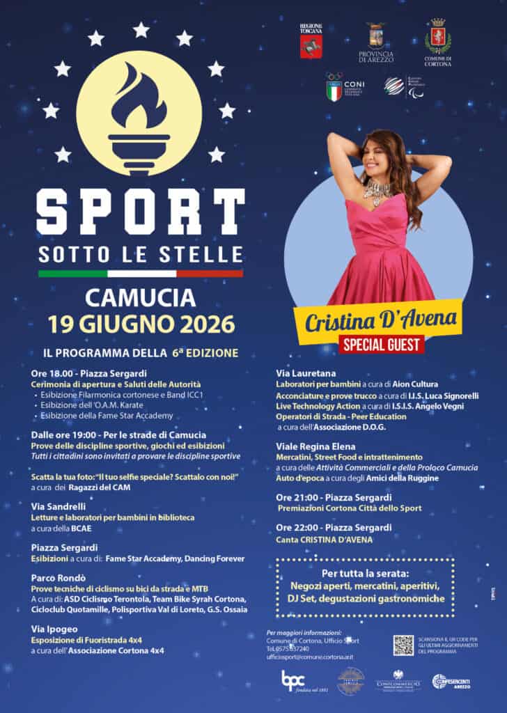 Cortona si prepara a «Sport sotto le stelle»
