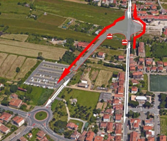 Via Buonconte da Montefeltro: rotatoria e nuovo svincolo per via Tarlati